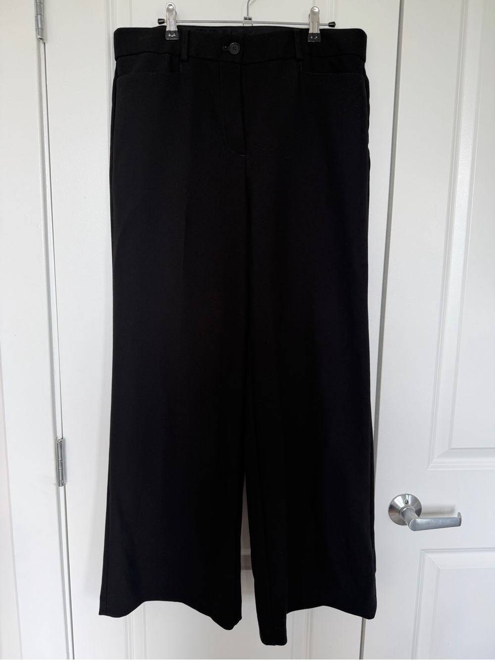 LOFT High Waist Trouser Wide Leg Pants Black Size 12